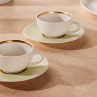 Cronos Amande Coffee Cup & Saucer White Set Of 2 bernardaud cronos amande coffee cup saucer white set of 2