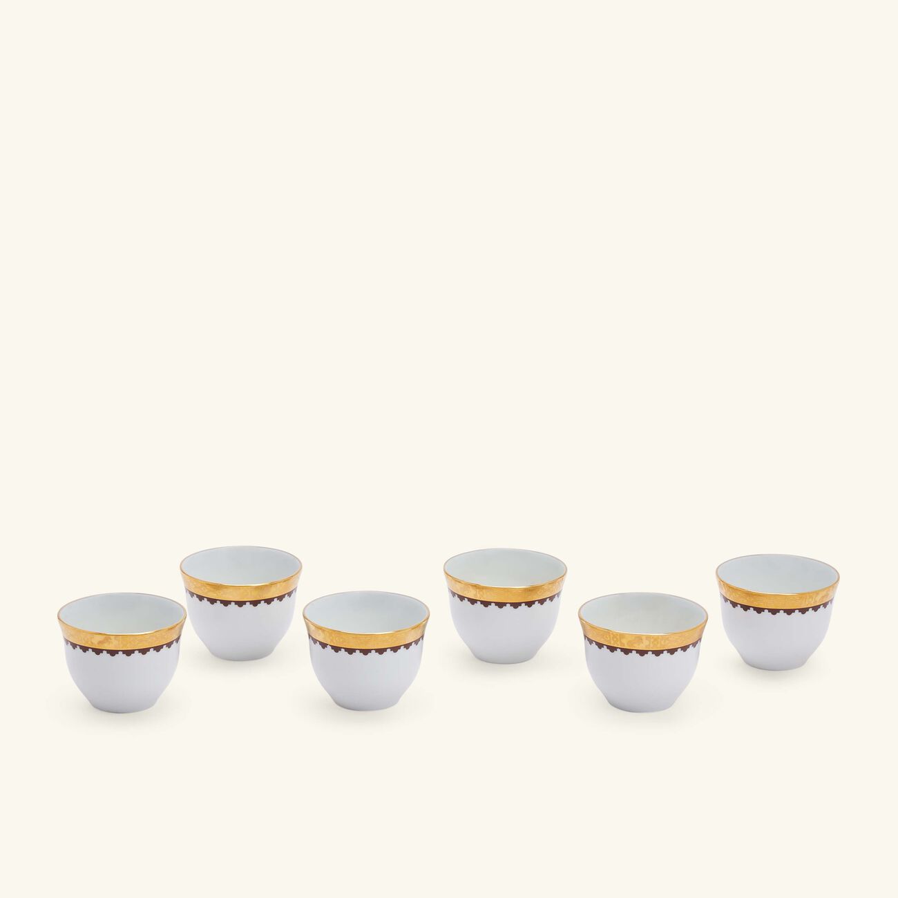 هافيلاند طقم كافالييه رويال المؤلف من 6 فناجين للقهوة العربية بنقوش ذهبية