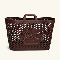etro drill leather basket brown