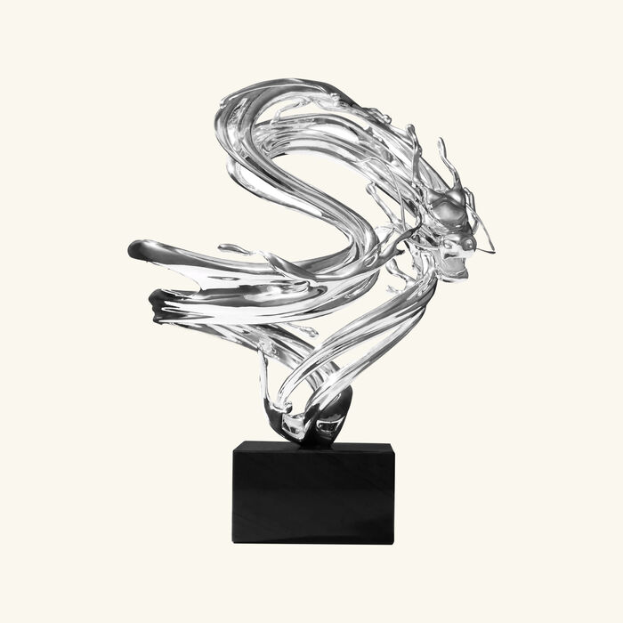 christofle xingyun the flowing dragon figurine small silver plated