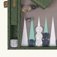 vido forest green ostrich backgammon set
