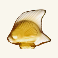 lalique fish sculpture small yellow