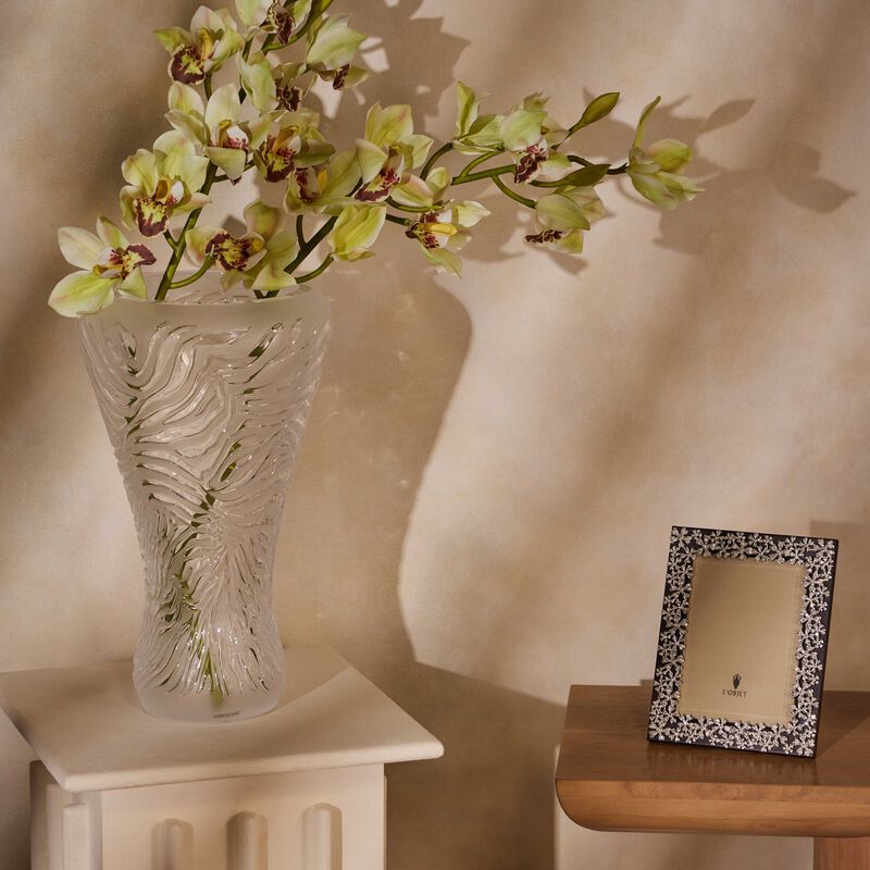 lalique zebre vase large clear