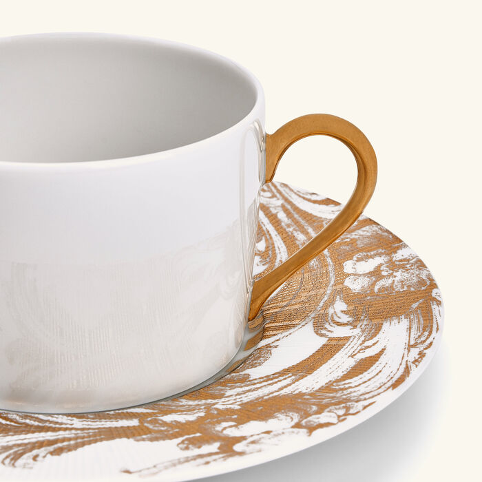 haviland stanislas tea cup   saucer gold set of 4