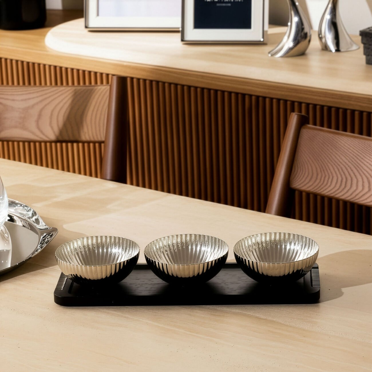 georg jensen bernadotte serving bowl set brown