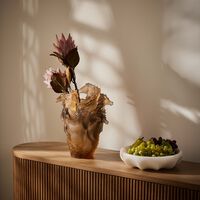 دوم مزهرية كافالكاد المزججة بنية اللون   بالحجم الكبير   إصدار محدود