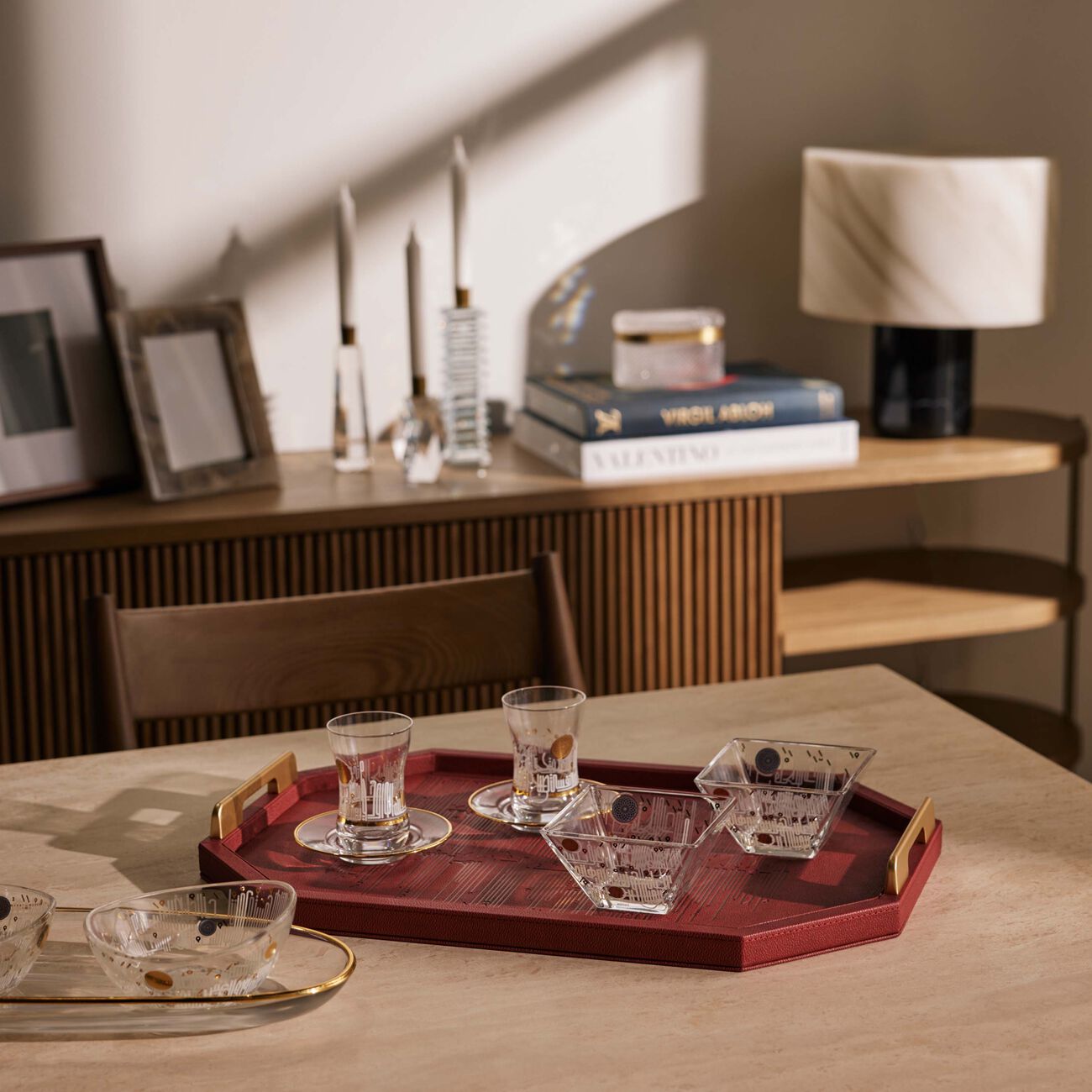 Hayat Serving Tray Rectangular Red 49x34cm dimlaj hayat serving tray rectangular red 49x34cm