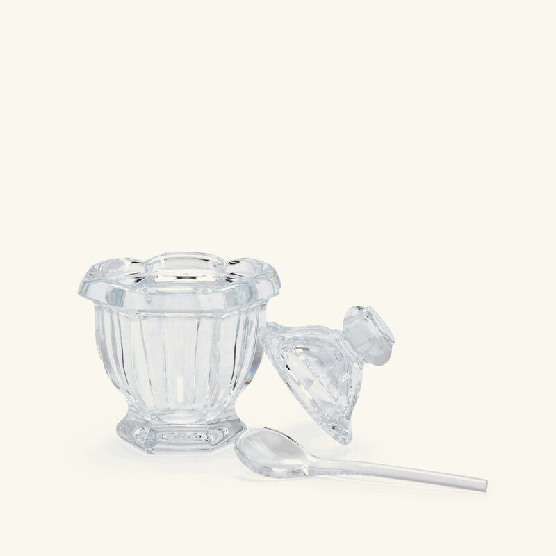 Harcourt Missouri Mustard Jar with Spoon Clear baccarat harcourt missouri mustard jar with spoon clear
