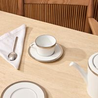 Maille Platine Tea Cup & Saucer White bernardaud maille platine tea cup saucer white