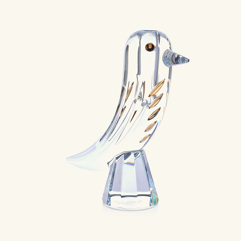 baccarat faunacrystopolis bird bud vase mini clear