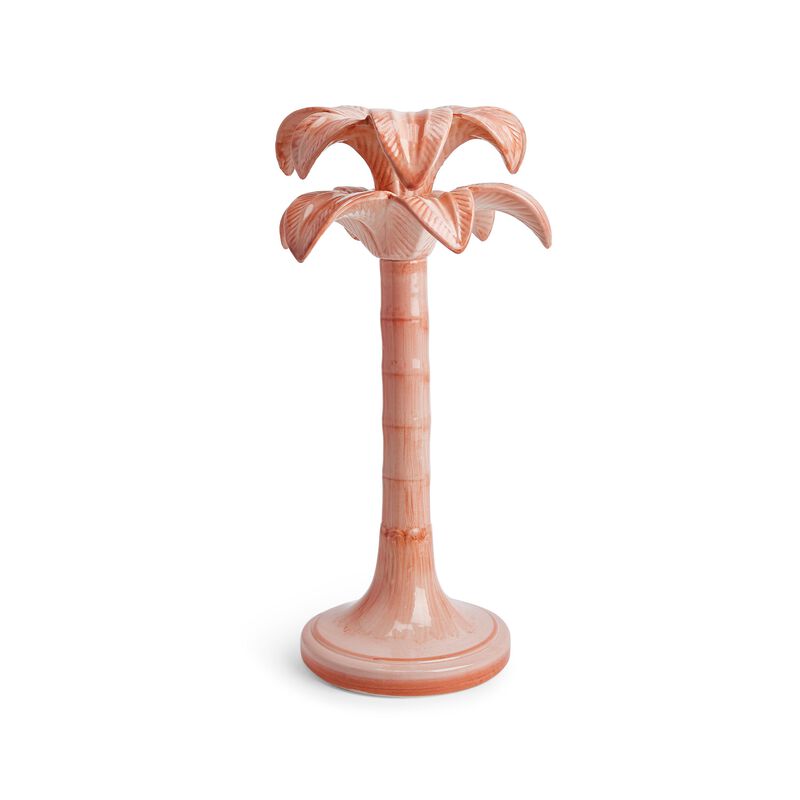 Palm Candlestick Holder - Pink - Large, large