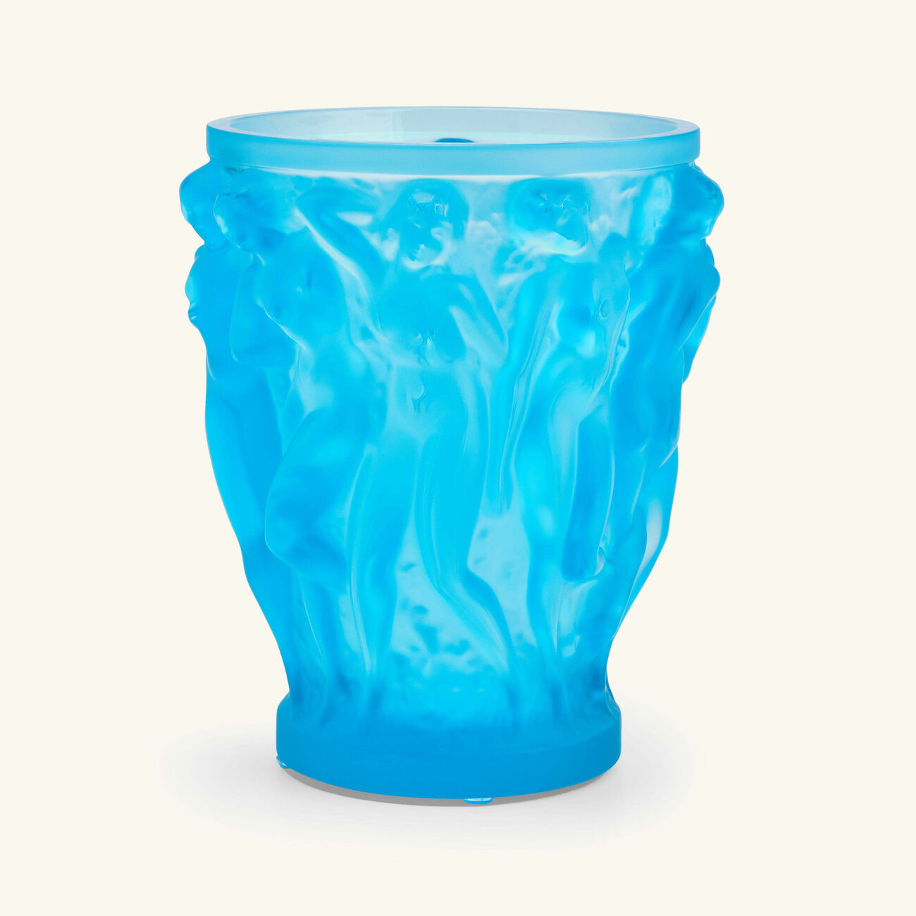 Bacchantes Vase Small Blue lalique bacchantes vase small blue