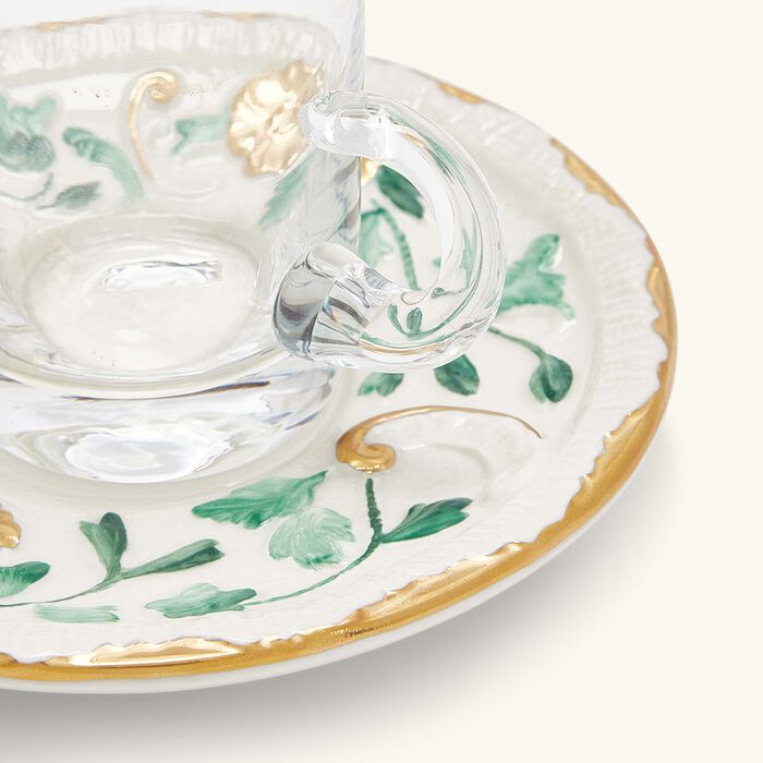 villari taormina arabic tea cup   saucer green