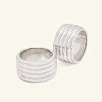 رالف لورين هوم طقم ثورب المؤلف من 4 حلقات للمناديل من الستانلس ستيل