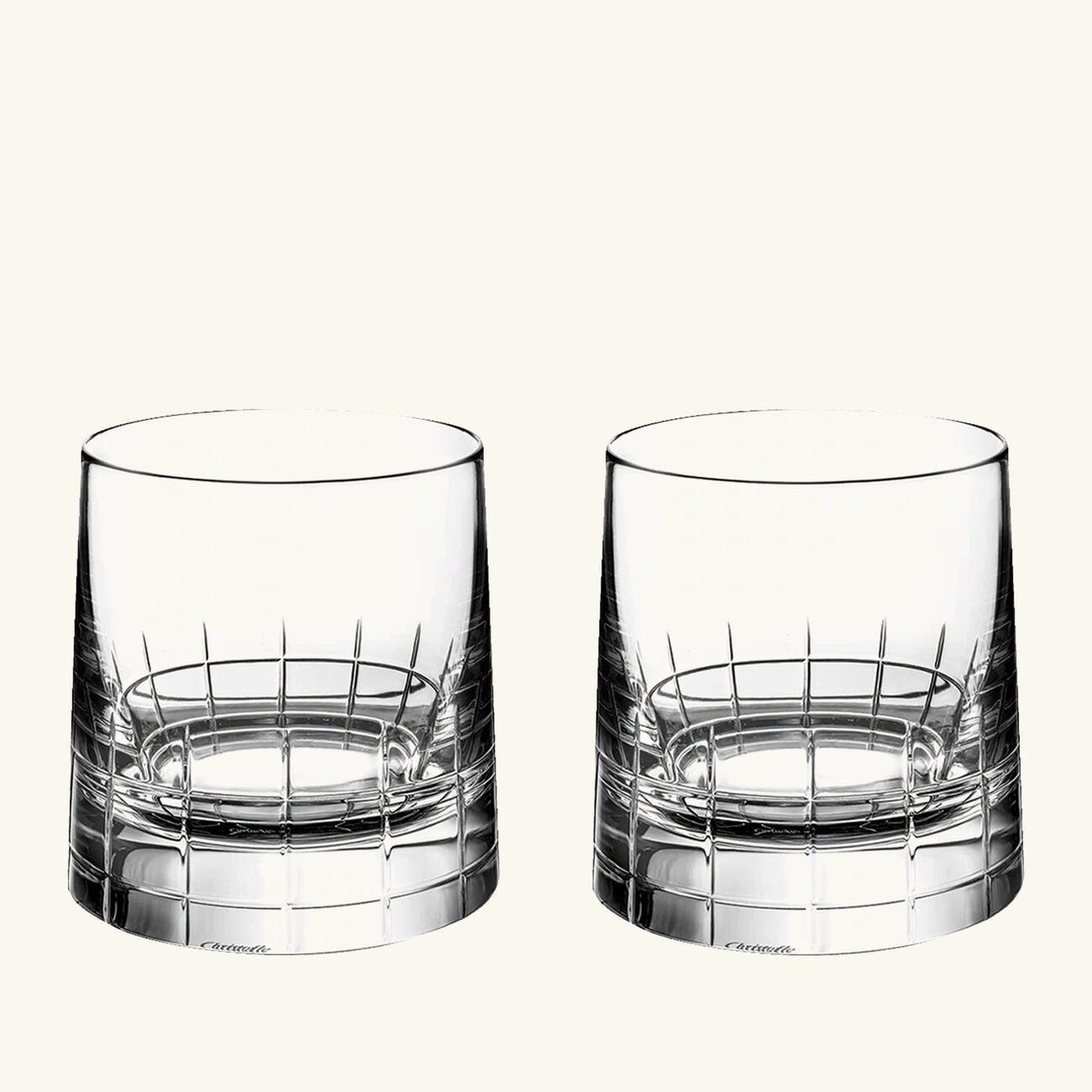 Graphik Set Of 2 Old-Fashioned Glasses christofle graphik set of 2 old fashioned glasses