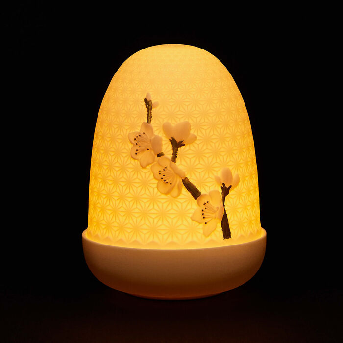 lladro cherry blossoms dome lamp