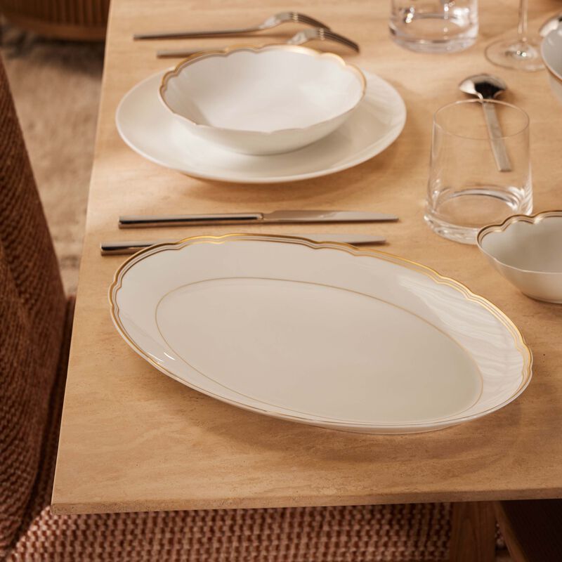 Pompadour Serving Platter Oval Gold 33cm bernardaud pompadour serving platter oval gold 33cm