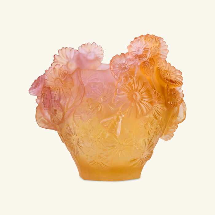 daum or d abeille vase medium orange limited edition