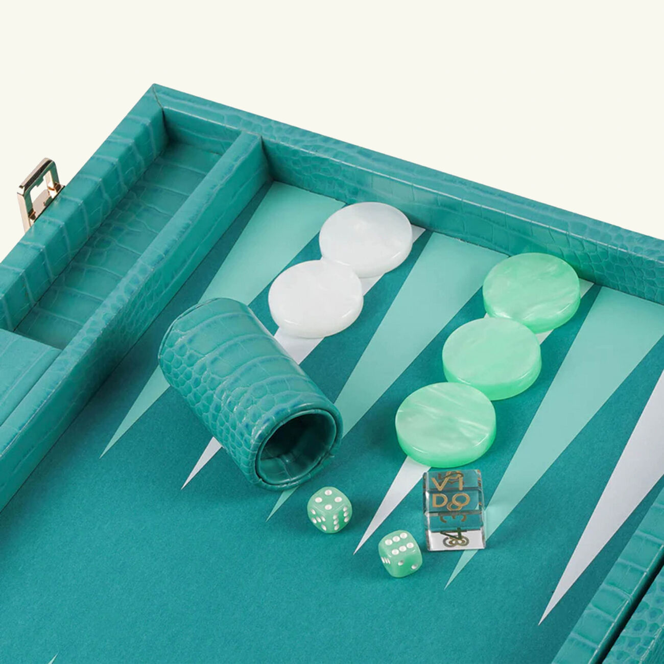 vido teal alligator backgammon set