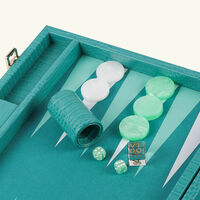 vido teal alligator backgammon set