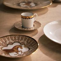 هافيلاند طقم كافالييه رويال المؤلف من فنجانين للقهوة مع صحنيهما بنقوش ذهبية