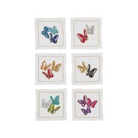 Set of 6 Butterflies Cocktail Napkin, small