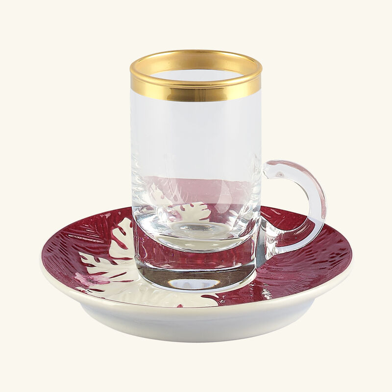 Acapulco Arabic Tea Cup & Saucer Maroon villari acapulco arabic tea cup saucer maroon