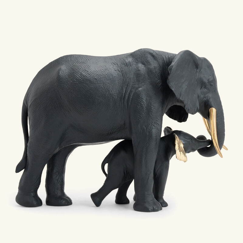 lladro elephant sculpture medium black