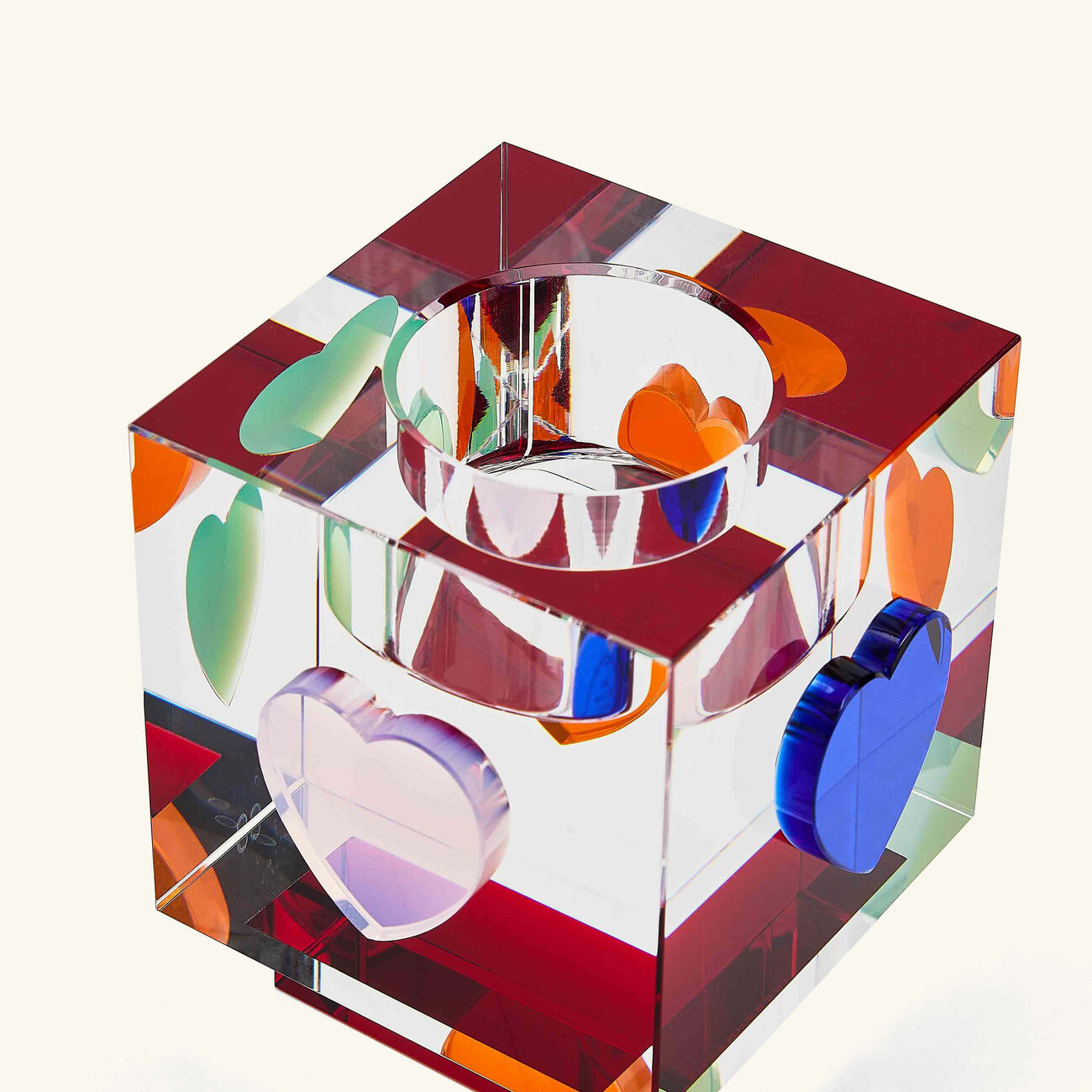 Lea Heart Tea Light Holder Red reflections copenhagen lea heart tea light holder red