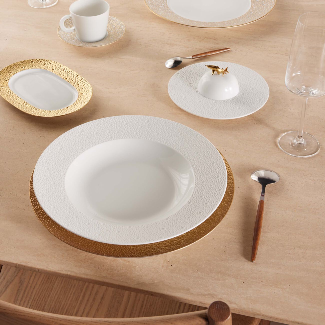 bernardaud ecume soup plate round white 29cm