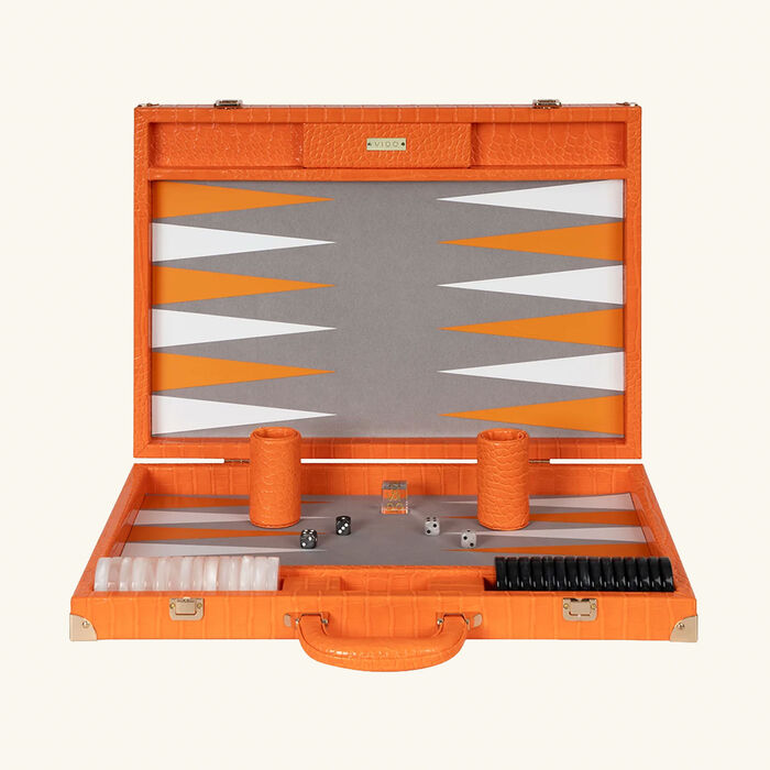 vido tangelo alligator backgammon set