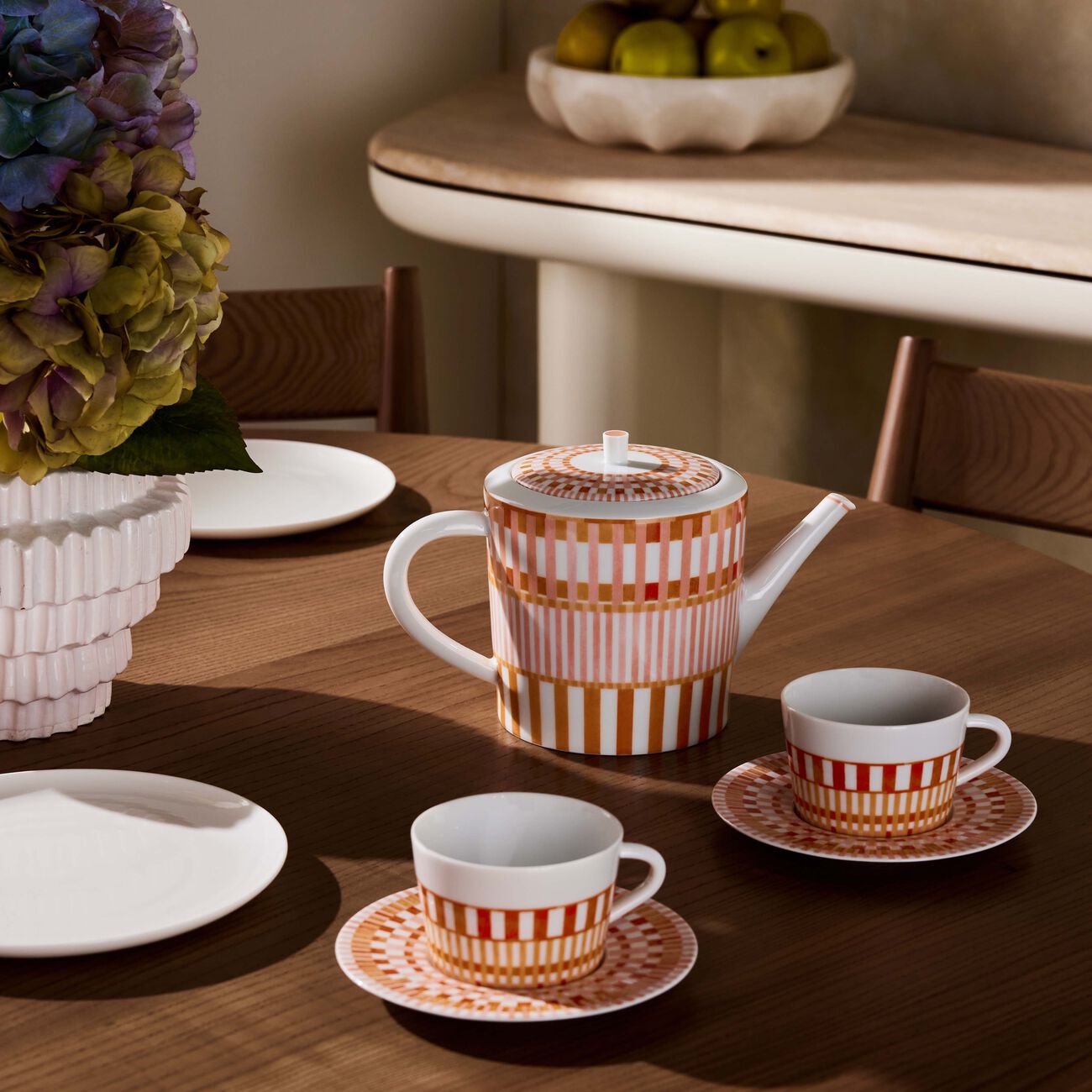 Terra Rosa Tea Cup & Saucer Orange Set Of 2 bernardaud terra rosa tea cup saucer orange set of 2