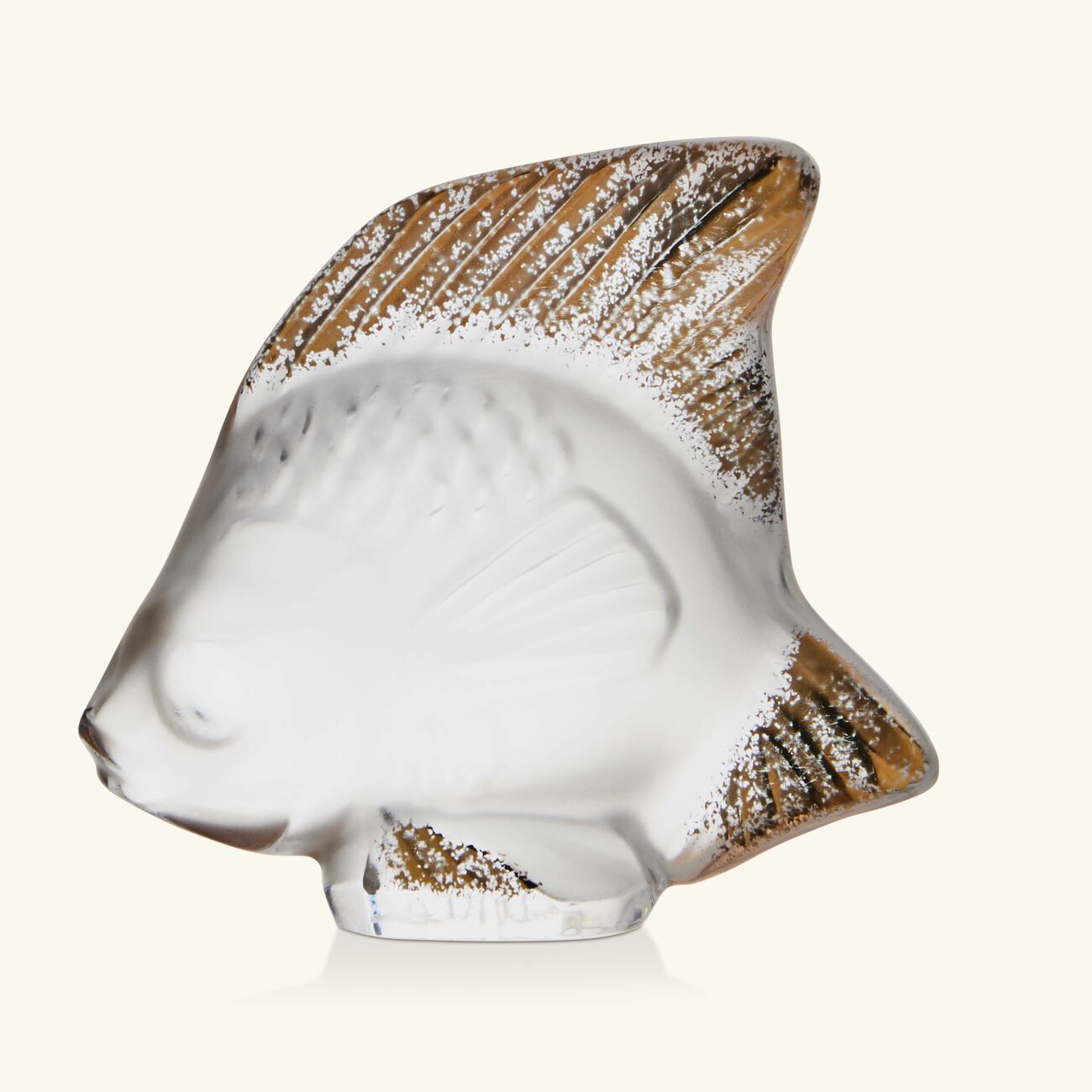 Fish Figurine Mini Clear & Gold lalique fish figurine mini clear gold