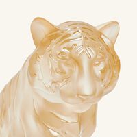 Tiger Sitting Sculpture Medium Gold lalique tiger sitting sculpture medium gold