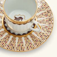 هافيلاند طقم كافالييه رويال المؤلف من فنجانين للقهوة مع صحنيهما بنقوش ذهبية