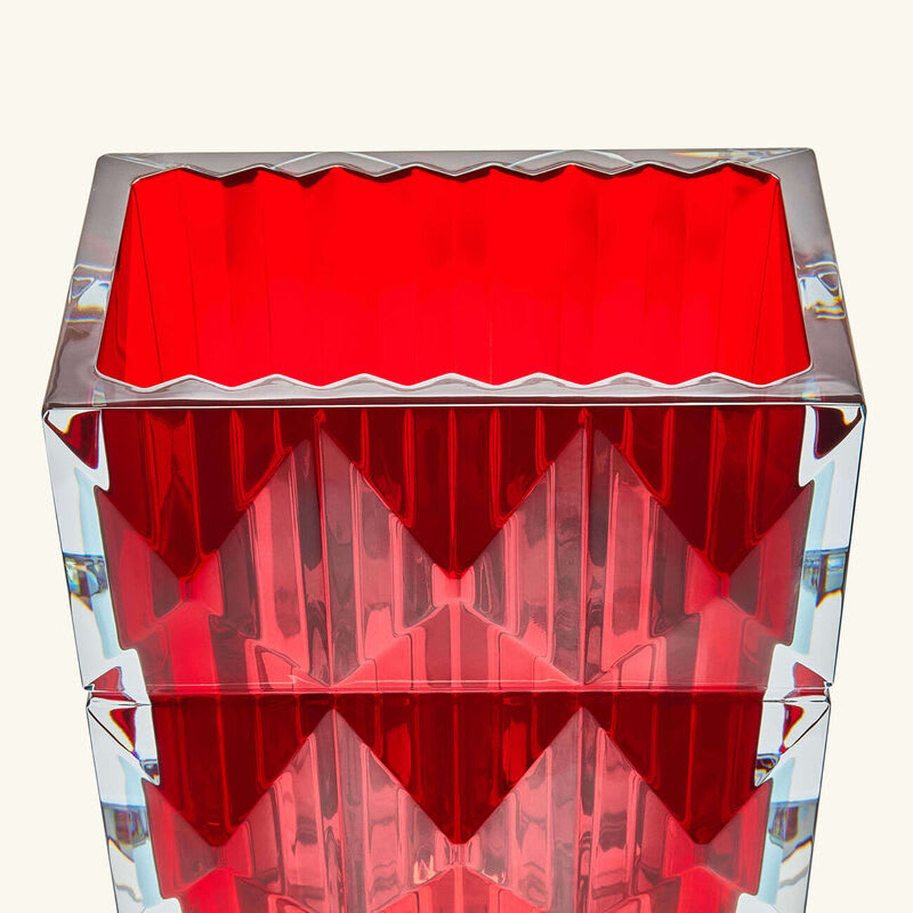 باكارا مزهرية لوكسور مستطيلة صغيرة حمراء