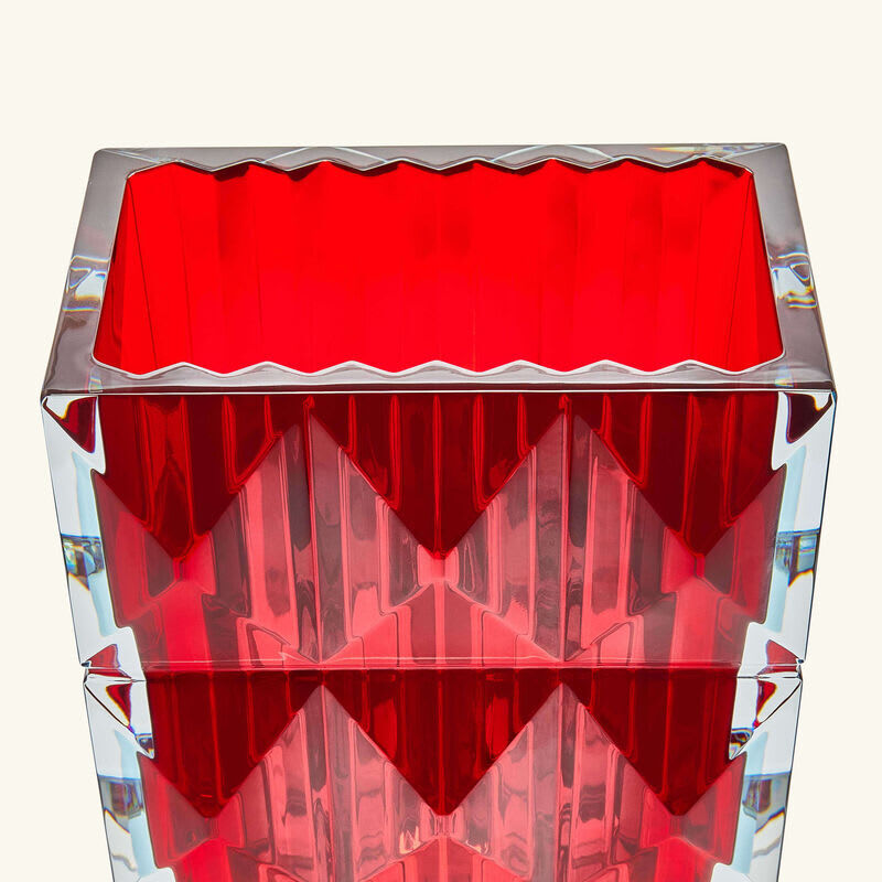 باكارا مزهرية لوكسور مستطيلة صغيرة حمراء