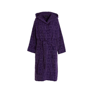 Versace Allover Bath Robe - Purple, medium