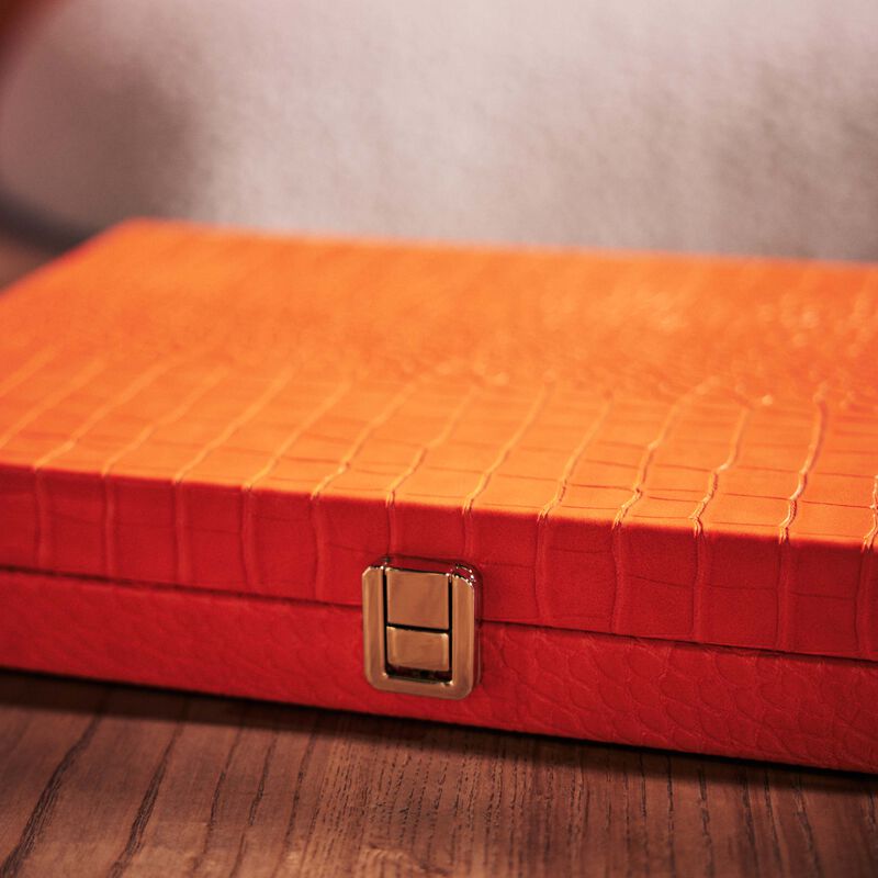 vido tangerine alligator backgammon set