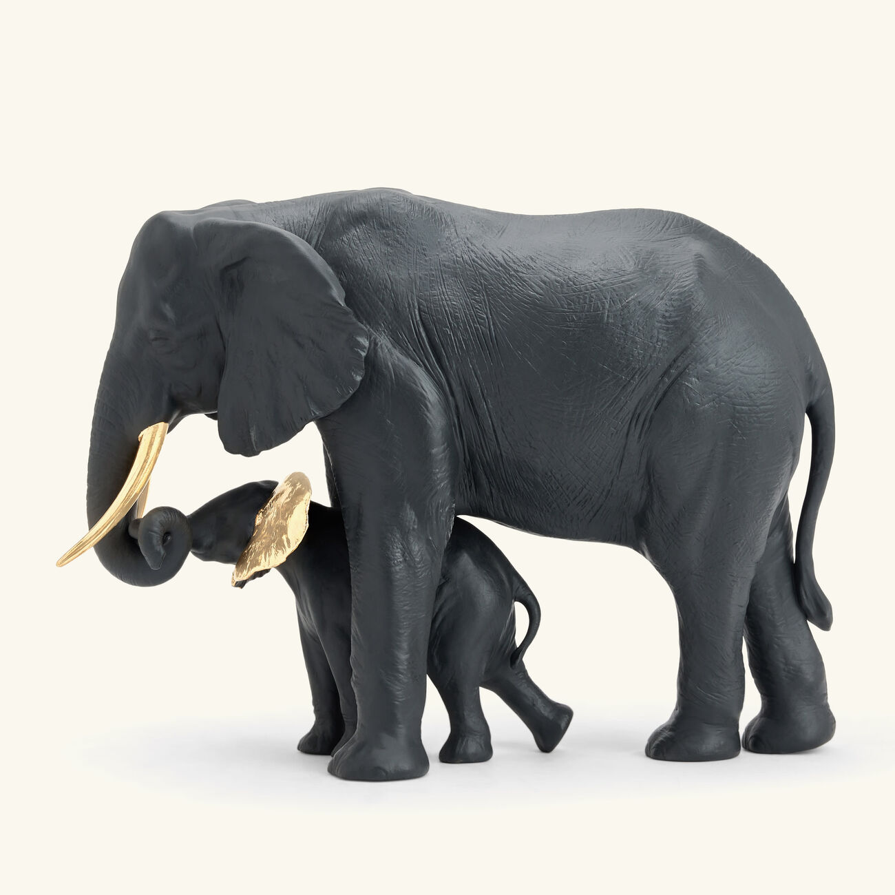 lladro elephant sculpture medium black