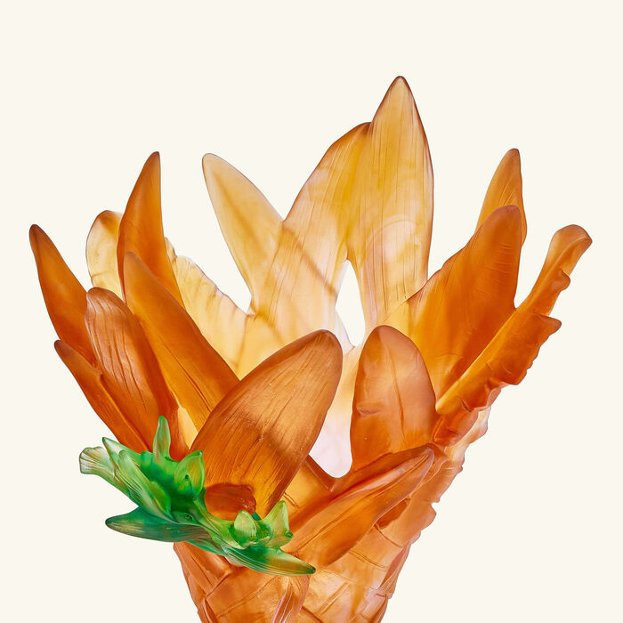 daum tressage paradis vase medium orange