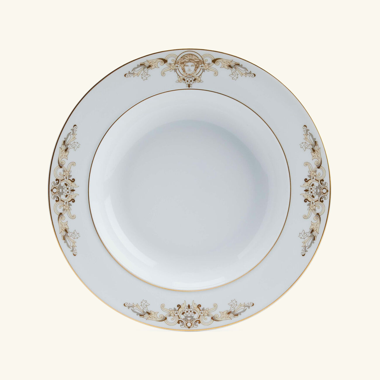 versace medusa gala dinner plate round white 22cm