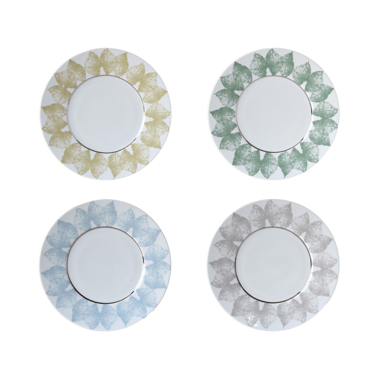 bernardaud silva set of 4 assorted dessert plates