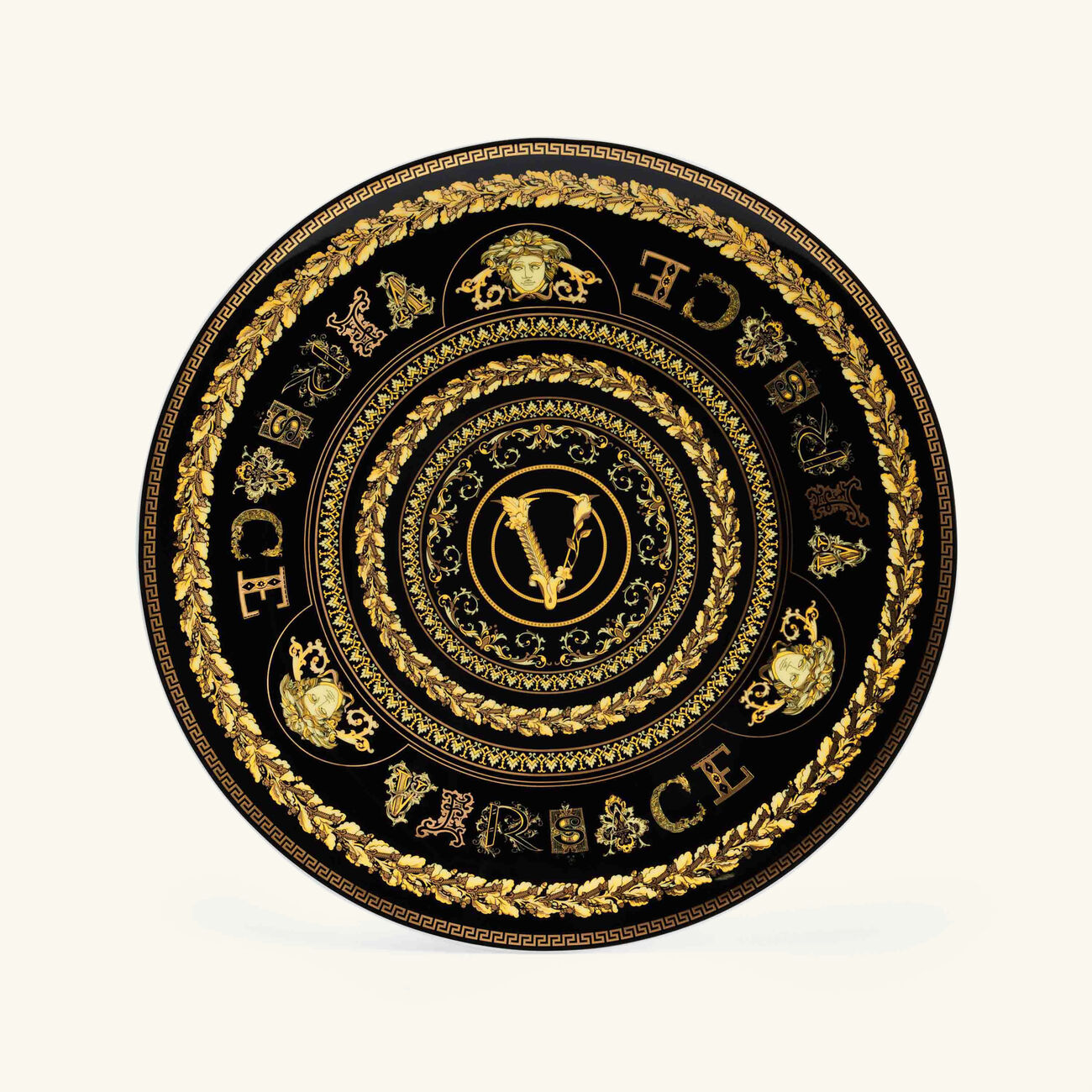 Virtus Gala Plate Round Black 17cm versace virtus gala plate round black 17cm