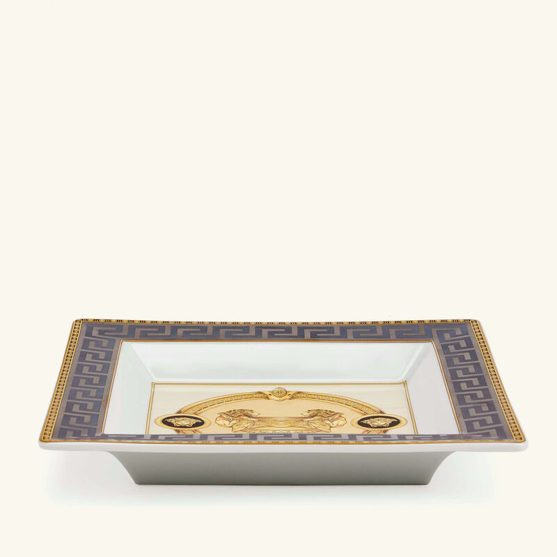 versace prestige gala trinket tray square grey