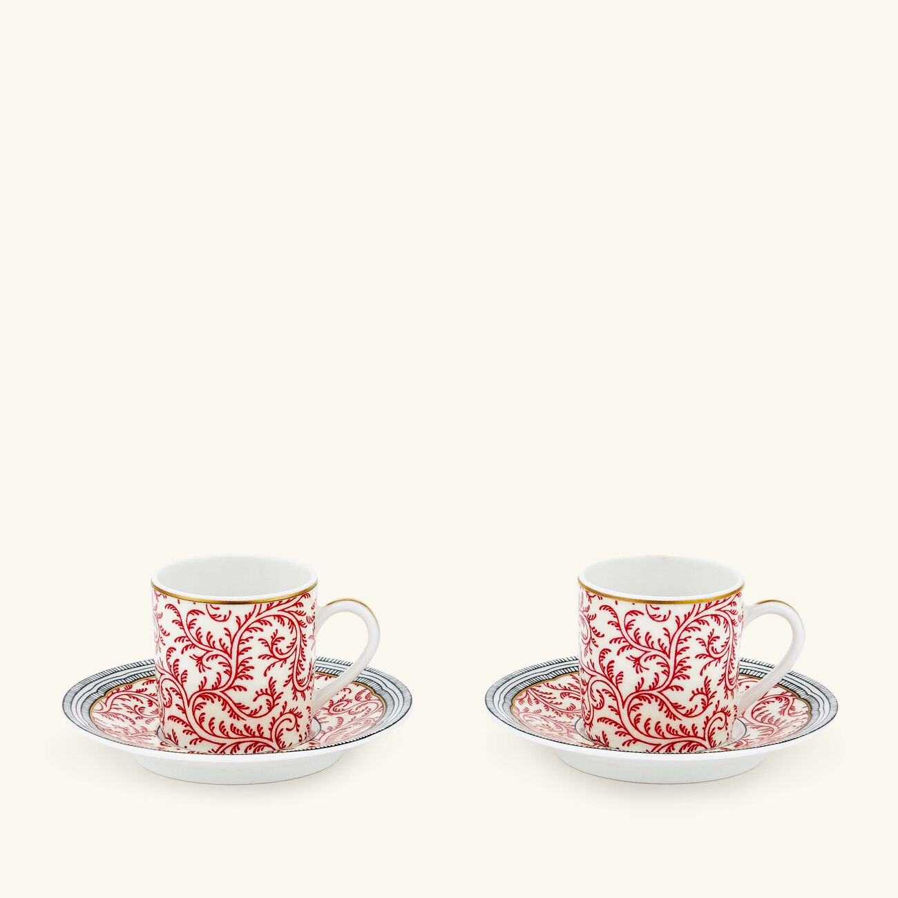 Collection Braquenié Coffee Cup & Saucer Red Set Of 2 bernardaud collection braqueni coffee cup saucer red set of 2