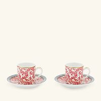 Collection Braquenié Coffee Cup & Saucer Red Set Of 2 bernardaud collection braqueni coffee cup saucer red set of 2