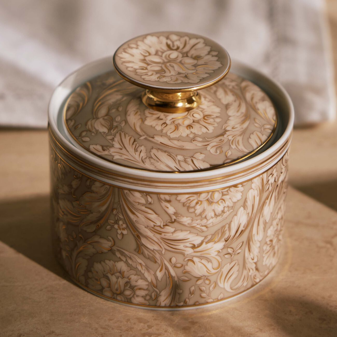 versace barocco beige sugar bowl