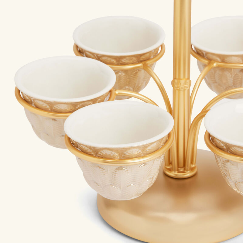 villari peacock extravaganza arabic coffee cup holder gold