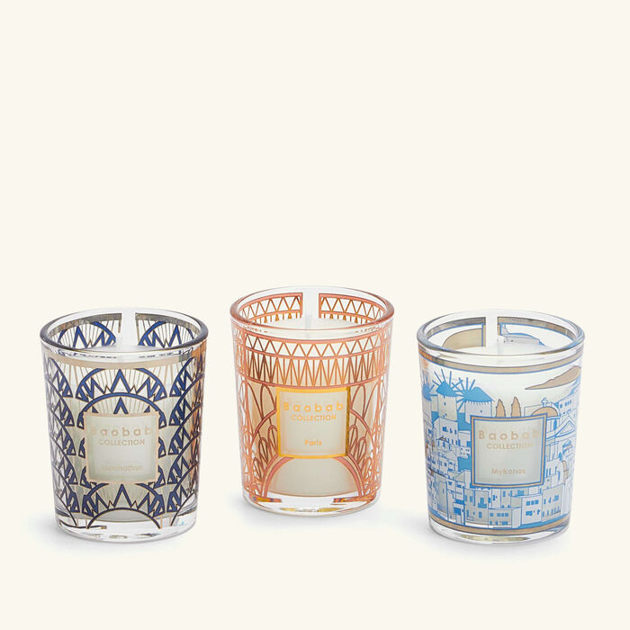 طقم ماي فيرست باوباب مؤلف من ثلاث شموع مانهاتن باريس ميكونوس